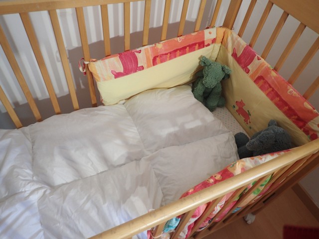 La Chouette Blanche - Couette bébé Naturelle, Duvet de canard, Tempérée, 80X120 cm