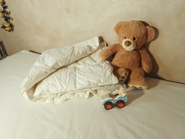 La Chouette Blanche - Couette enfant Naturelle, Duvet de canard, 100x135cm 