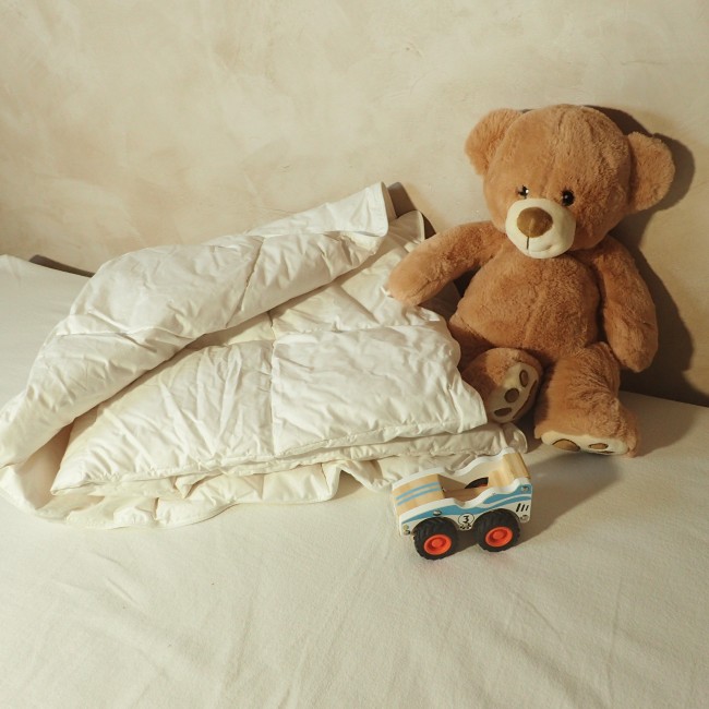 Couette enfant Naturelle, Duvet d'oie, Tempérée, 100x135cm 